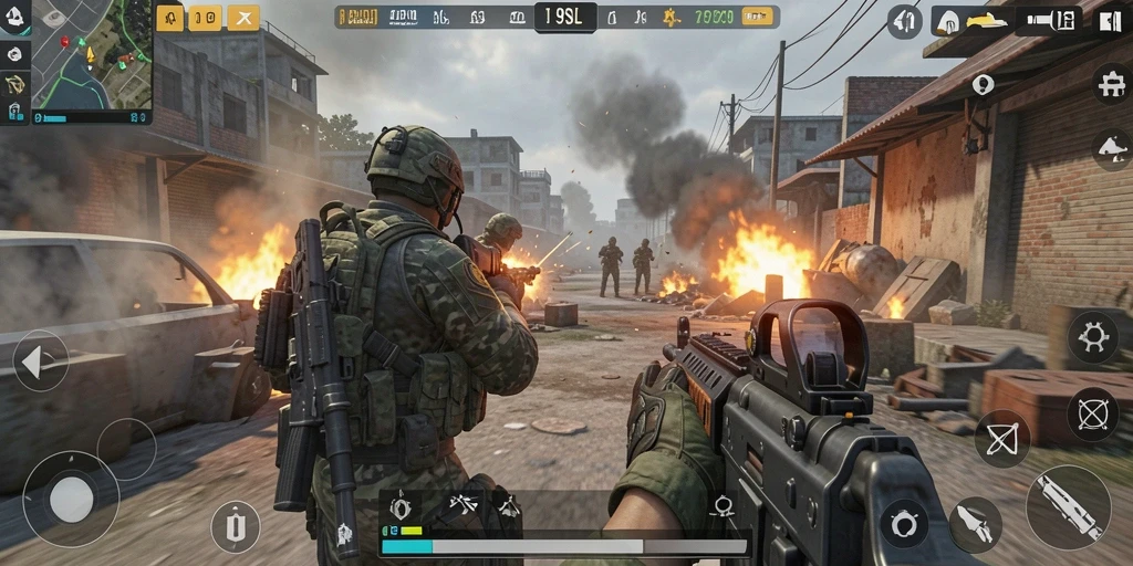 Gameplay 9SL menampilkan aksi tempur yang intens dan mendebarkan.
