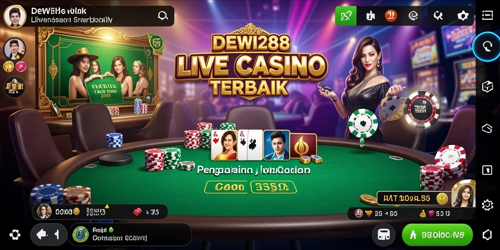 Tangkapan layar gameplay DEWI288 yang menggambarkan suasana Live Casino.