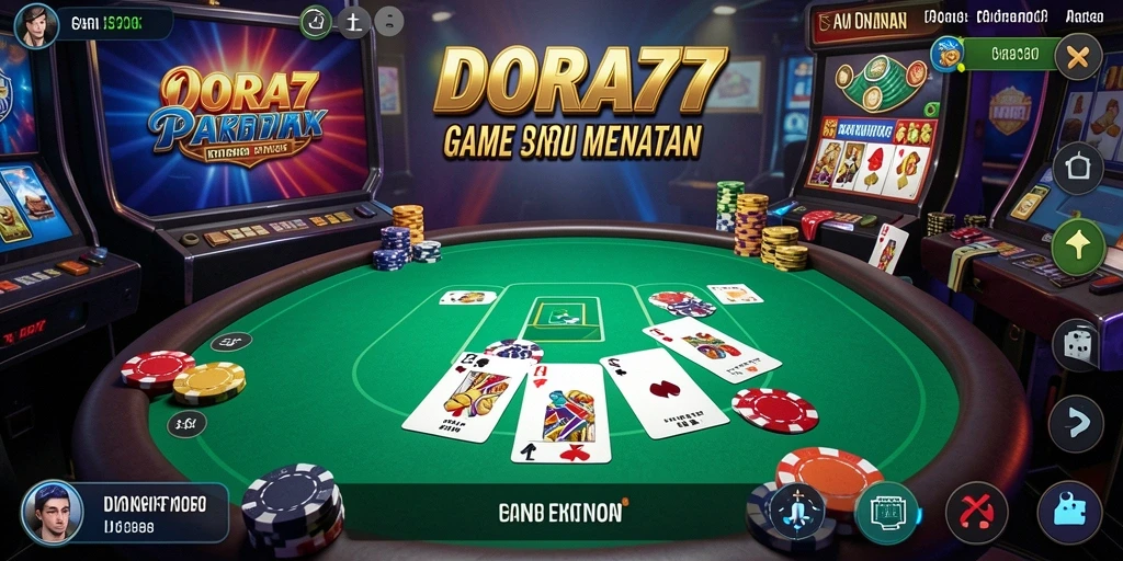 Tampilan menakjubkan dari gameplay poker di DORA77.
