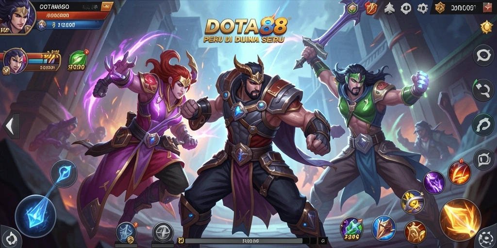 Screenshot DOTA88 menampilkan aksi pertarungan yang intens.