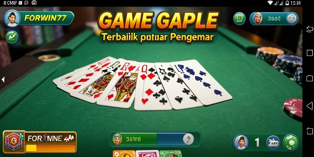 Tampilan gameplay seru dalam FORWIN77 saat bermain Gaple.