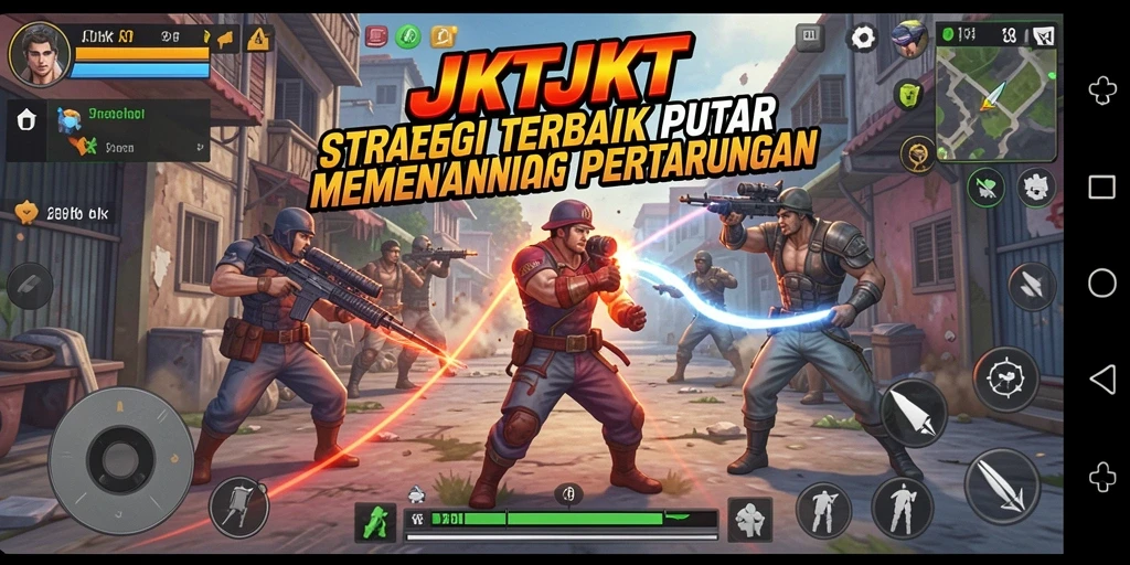 Tampilan gameplay menakjubkan dari JKTJKT yang penuh strategi dan tindakan.