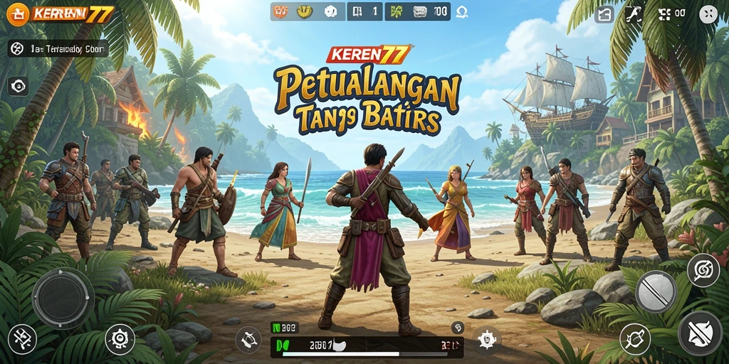 Screenshot gameplay KEREN77 yang menunjukkan eksplorasi dunia terbuka
