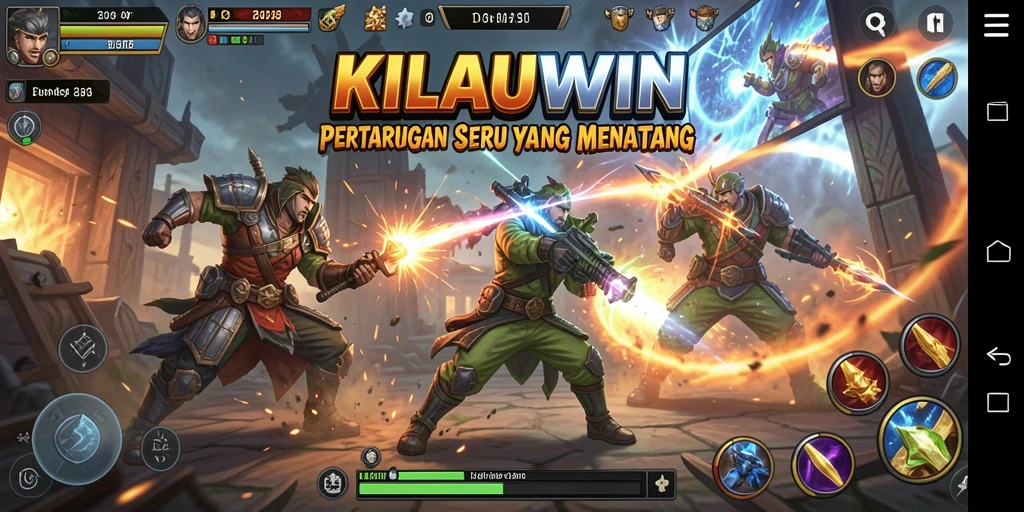 Tangkapan layar KILAUWIN menampilkan karakter yang sedang bertarung secara intens.