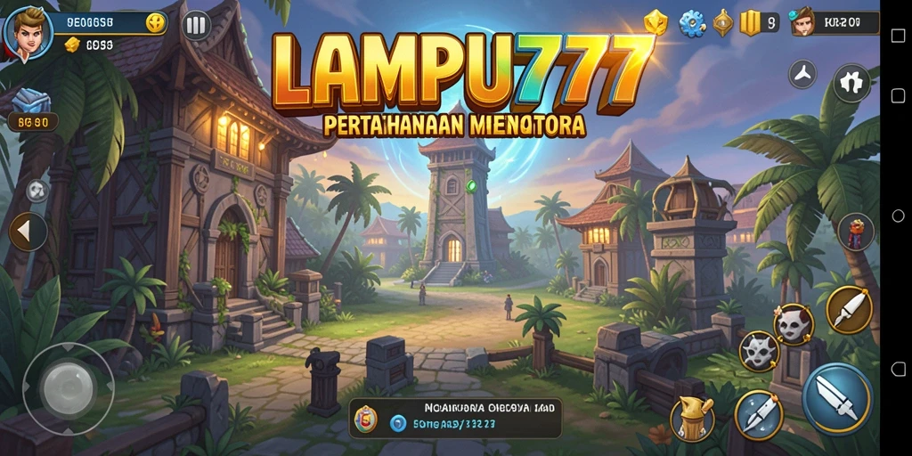 Tampilan gameplay menarik dengan menara dan musuh berkualitas tinggi.