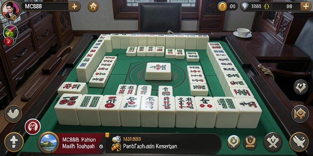 Tampilan gameplay seru dalam game Mahjong MC888.