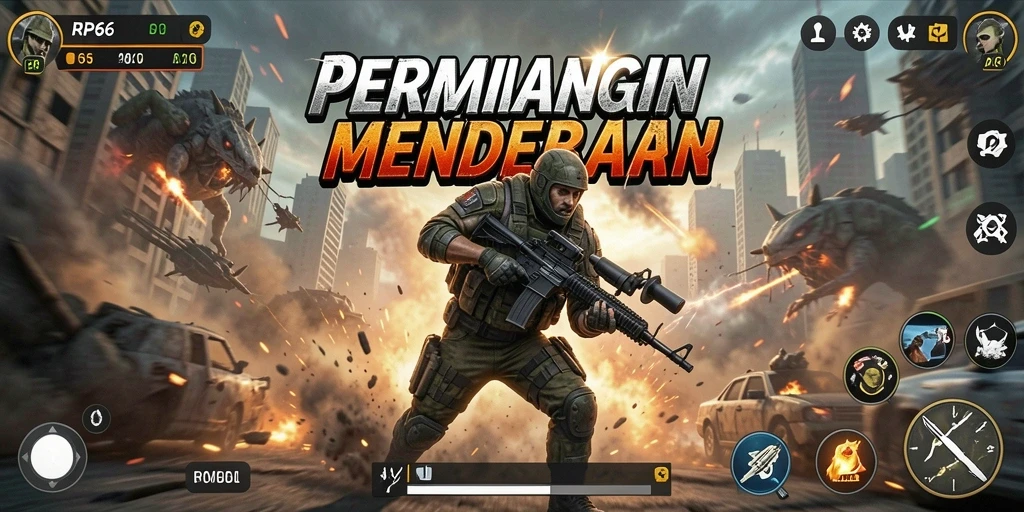 Tampilan aksi mendebarkan dalam gameplay RP66.