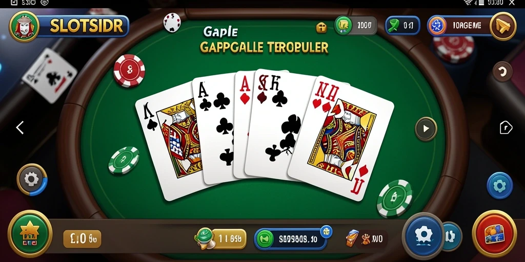 Screenshot gameplay SLOTSIDR menunjukkan keseruan bermain Gaple dengan teman-teman.