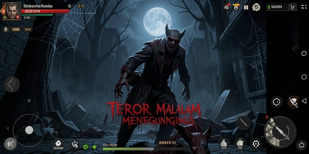 Screenshot gameplay SVIP4 menampilkan momen mencekam dalam kegelapan.