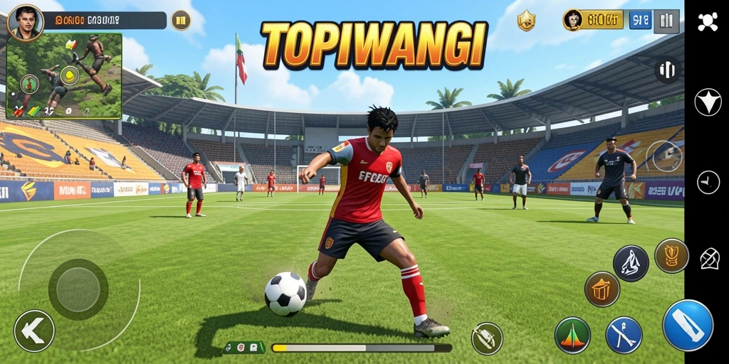 Tampilan gameplay seru dari game olahraga TOPIWANGI.