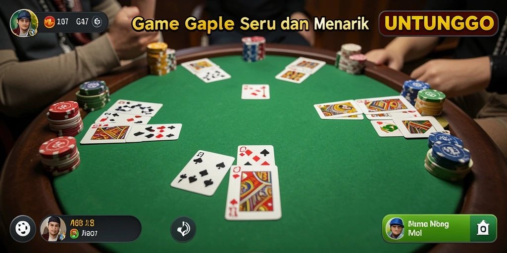 Tampilan seru dalam gameplay Gaple UNTUNGGO yang memikat.